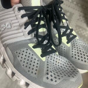 On Running Women's Sneakers - Gray and Black with Neon Accents